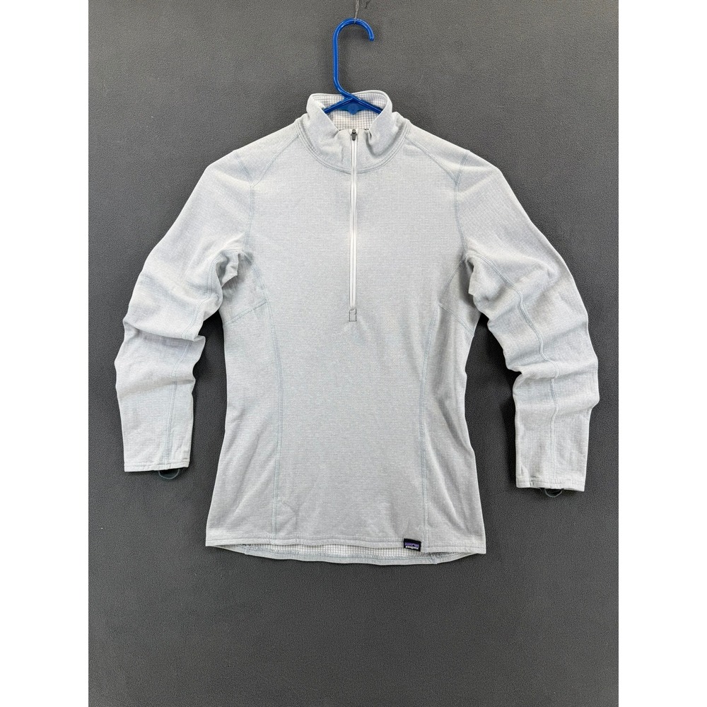 Patagonia Capilene Midweight Baselayer Womens XXS 1/4‎ Zip Polartec Blue Grey